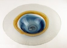 Hand Blown Glass Dish 36.5cm