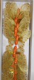 Orange mesh glitter butterfly x 12
