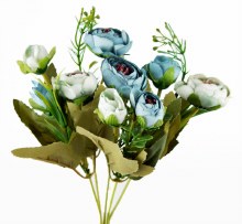 Artificial Flower Ranunculus Bundle Blue x 10