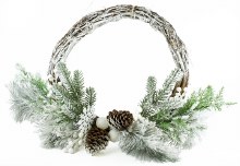 Christmas Wicker Wreath Snowflake 22"