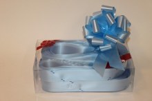 Box of 30 baby blue 31mmribbon pullbows P-14
