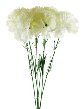Silk Ivory carnations x 6-46cm