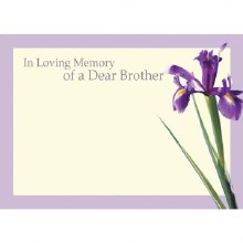In loving memory of a Dear Brother large florist card x 9pcs In loving memory of a Dear Brother large florist card x 9pcs