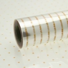 Cellophane florist wrap gold dots 80cm x 100m Cellophane florist wrap gold dots 80cm x 100m