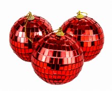 Disco Bauble Red 8cm x 3