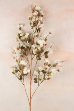 Faux Cherry Blossom Stem Ivory 100cm