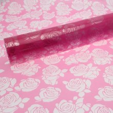 Florist Cellophane Wrap Pink Roses 80cm x 100m Florist Cellophane Wrap Pink Roses 80cm x 100m