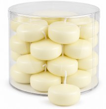 28 Ivory round floating candles 4.5cm Approx.