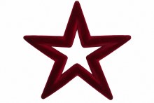 Burgundy Velvet Open Star Christmas 14.5"