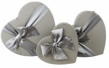 Florist Heart Hat Box Set x 3 Grey
