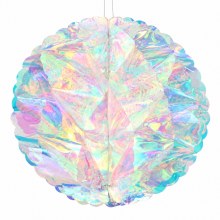 Honeycomb Iridescent foil Bauble 12"