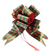 Florist Pullbows Tartan Metallic 50mm x 20