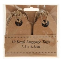 Wedding kraft name tags x 10pcs 7.5x 4.5cm
