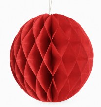 Paper Honeycomb Bauble 30cm Red