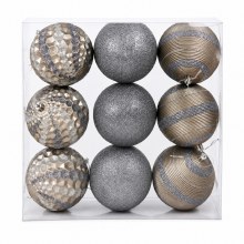 Christmas Baubles Mixed Pewter x 9