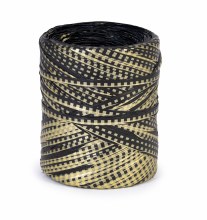 Poly Raphia Ribbon 200m Gold/Black ginham