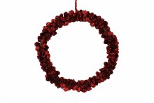 Red Christmas pine cone wreath 30cm