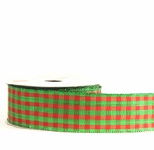 Christmas red and green check ribbon 4.5cm x 10yards