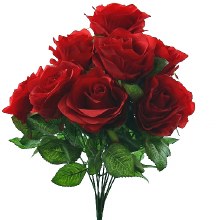 Red silk rose bunch with 9 roses Red silk rose bunch with 9 roses