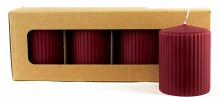Pillar Candle x 4 Red 90mm x 70mm