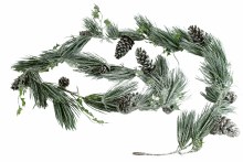Pine Cone Garland Silver Glitter 72"