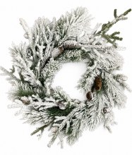 Faux Snowy Pine Wreath 28"