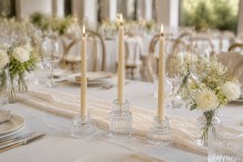Additional picture of Glass Cande Holder Set x 3 Clear 7cm