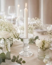 Additional picture of Glass Taper Candle Holder 8cmx11cm