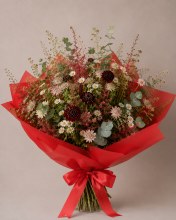 Additional picture of Frosted Florist Cellophane Wrap 80cmx80m- 50 micron bouquet wrapping film Red