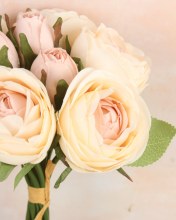 Additional picture of Artificial Rose Bunch 27cm Blush