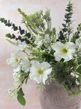 Additional picture of Artificial Cosmos Stem 60cm Ivory- Faux Flower Spray( 6 Heads, Flocked stem)
