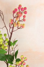 Additional picture of Artificial Berry Stem 61cm Green/ Pink