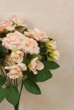 Additional picture of Artificial Mini Rose Bunch 29cm Peach/Pink/Cream