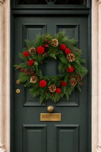 Additional picture of Christmas Red Velvet Door Wreath