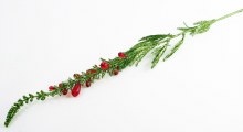 Additional picture of Glitter green and red berries spray