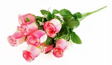 Additional picture of Artificial Rose Bunch & Gyp Pink/ Cream Bunch