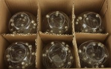 Additional picture of Glass tealight with pearl bead 8cm x 1