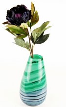 Additional picture of Glass Vase Handblown Green/ Blue 26cm
