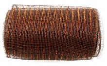 Additional picture of Decor Mesh Fabric Brown/ Copper Metallic Thread 15cm x 10Yds