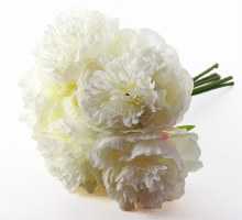 Additional picture of Artificial Peony Bundle Ivory  5 Stems