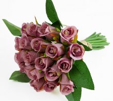 Additional picture of Artificial Bud Rose Bunch Blush Lilac x 20 Stems