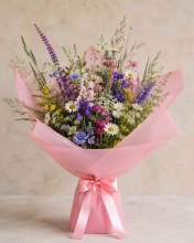 Additional picture of Frosted Florist Cellophane Wrap 80cmx80m- 50 micron bouquet wrapping film Pale Pink