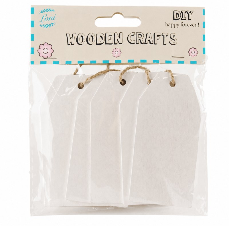 Wooden Tags White x 6 9cm