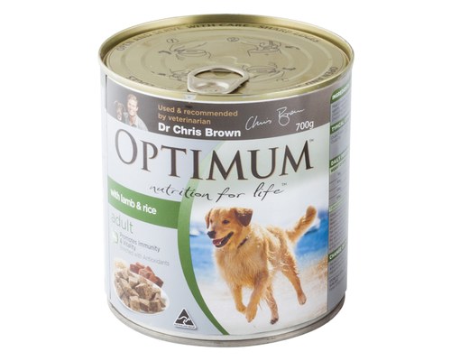 optimum dog food can