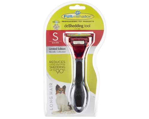 Furminator Small Long Haired Dog Deshedding Tool Metallic Red My