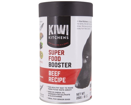 KIWI KITCHENS DOG SUPER FOOD BOOSTER BEEF 250G My Pet Warehouse