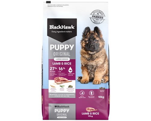 BLACK HAWK LAMB RICE FOR LARGE BREED PUPPIES 10KG My Pet Warehouse