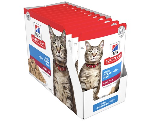 HILL S SCIENCE DIET WET CAT FOOD OCEAN FISH ADULT POUCHES 12X85G