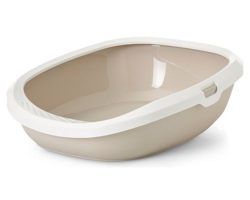 SAVIC GIZMO CAT LITTER TRAY 42CM WHITE MOCCA - My Pet Warehouse