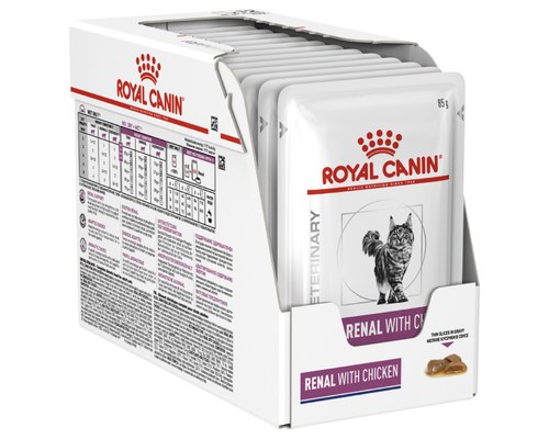 Royal Canin Veterinary Diet Cat Renal Chicken Pouches 85g X12 My Pet Warehouse